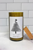Cypress + Evergreen candle in upcycled wine bottle with a cork lid