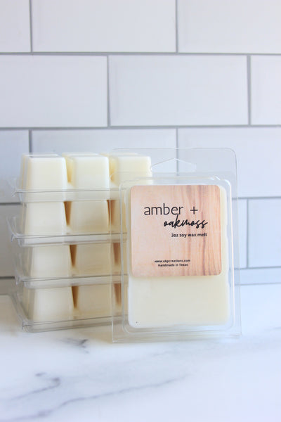 Amber + Oakmoss wax melts