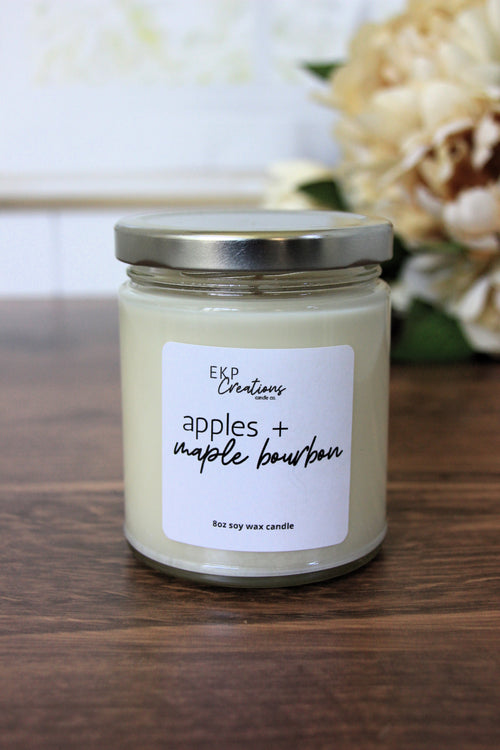 Apples + Maple Bourbon scented soy candle