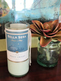 Upcycled Bella Sera Pinot Grigio wine bottle candle