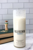 Cedarwood + Vanilla scented soy candle handmade in a repurposed Belvedere Vodka liquor bottle