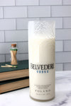 Magnolia + Peony scented soy candle handmade in a repurposed Belvedere Vodka liquor bottle