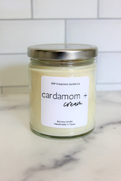 Cardamom + Cream 8oz soy candle