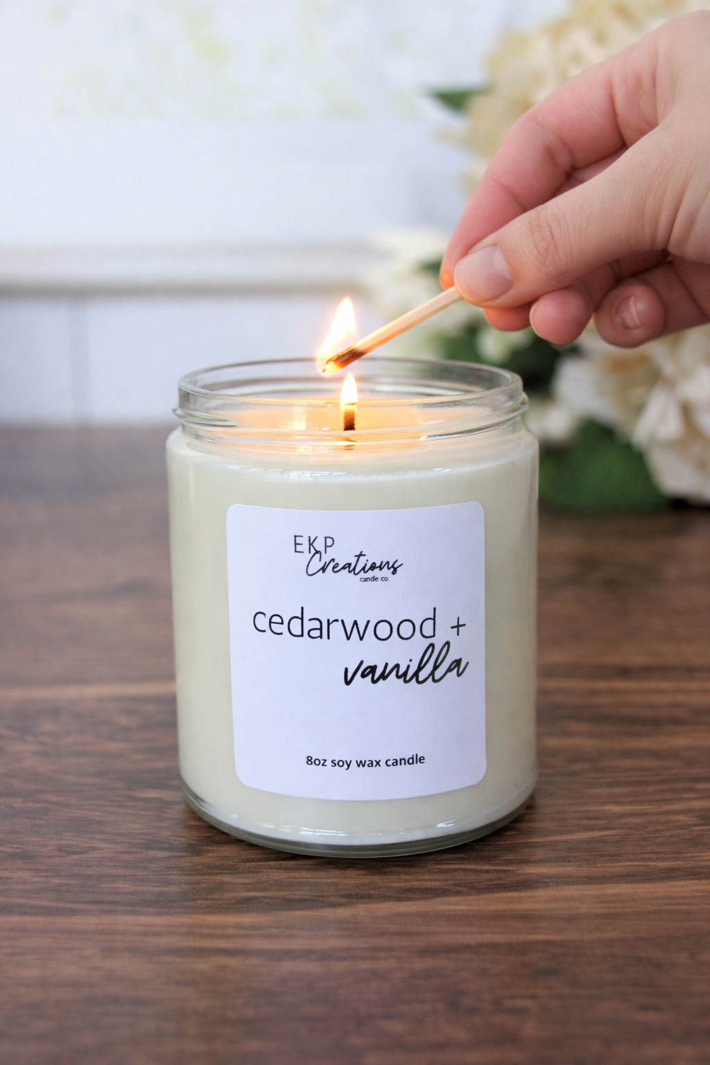 Cedarwood + Vanilla 8oz Soy Candle