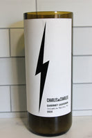 Repurposed Charles + Charles Cabernet Sauvignon wine bottle candle