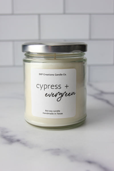 Cypress + Evergreen soy candle
