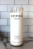 Upcycled Effen Vodka liquor bottle candle