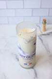 Upcycled Grey Goose vodka liquor bottle candle
