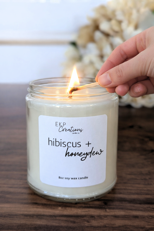 Hibiscus + Honeydew Soy Candle