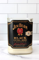 Upcycled Jim Beam liquor bottle candle