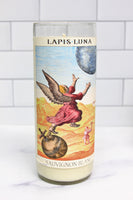 Upcycled Lapis Luna Sauvignon Blanc wine bottle candle