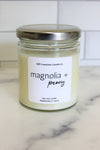 Magnolia + Peony 8oz soy candle