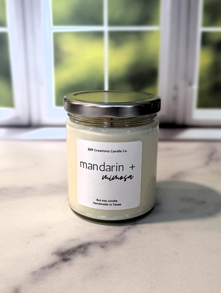 Mandarin + Mimosa 8oz Soy Candle