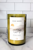 Upcycled One Hope Pinot Noir wine bottle candle