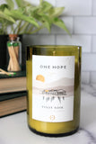 Apples + Maple Bourbon scented soy candle handmade in a repurposed wine bottle