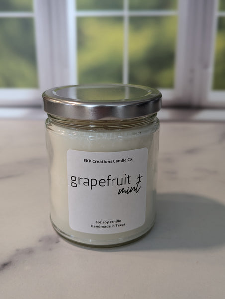 Grapefruit + Mint 8oz Soy Candle