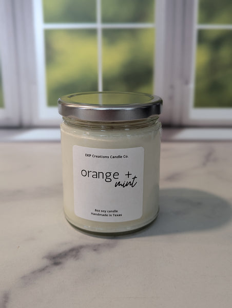 Orange + Mint 8oz Soy Candle