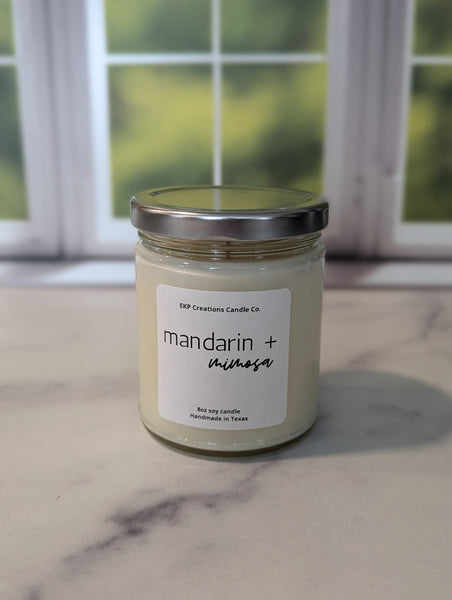 Mandarin + Mimosa 8oz Soy Candle