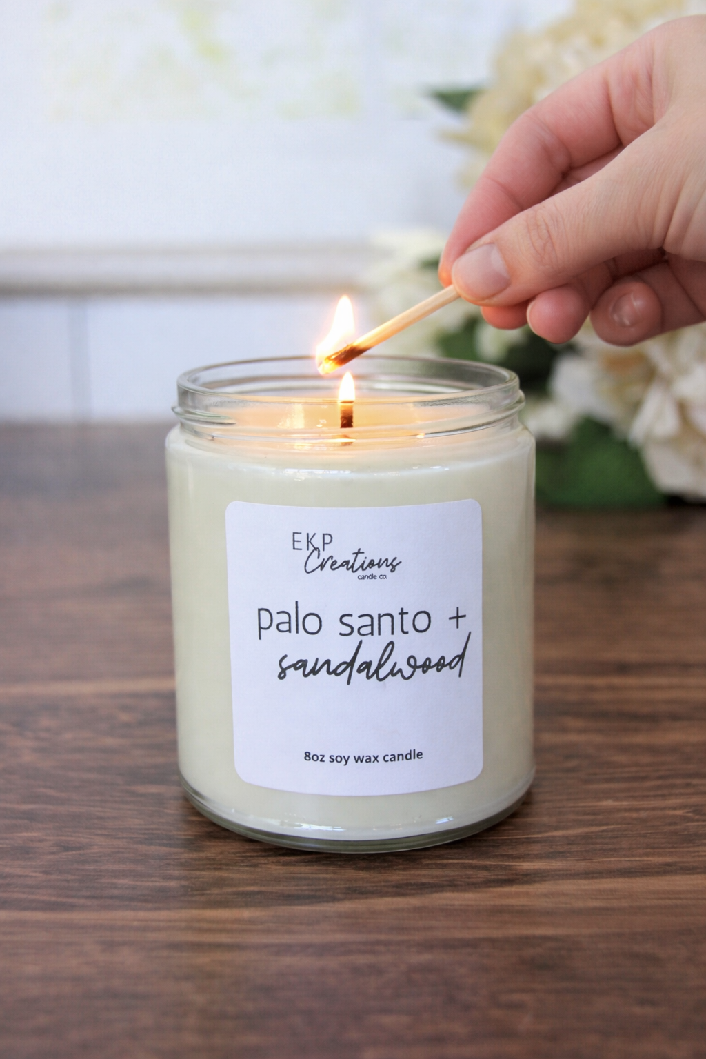 Palo Santo + Sandalwood 8oz Soy Candle