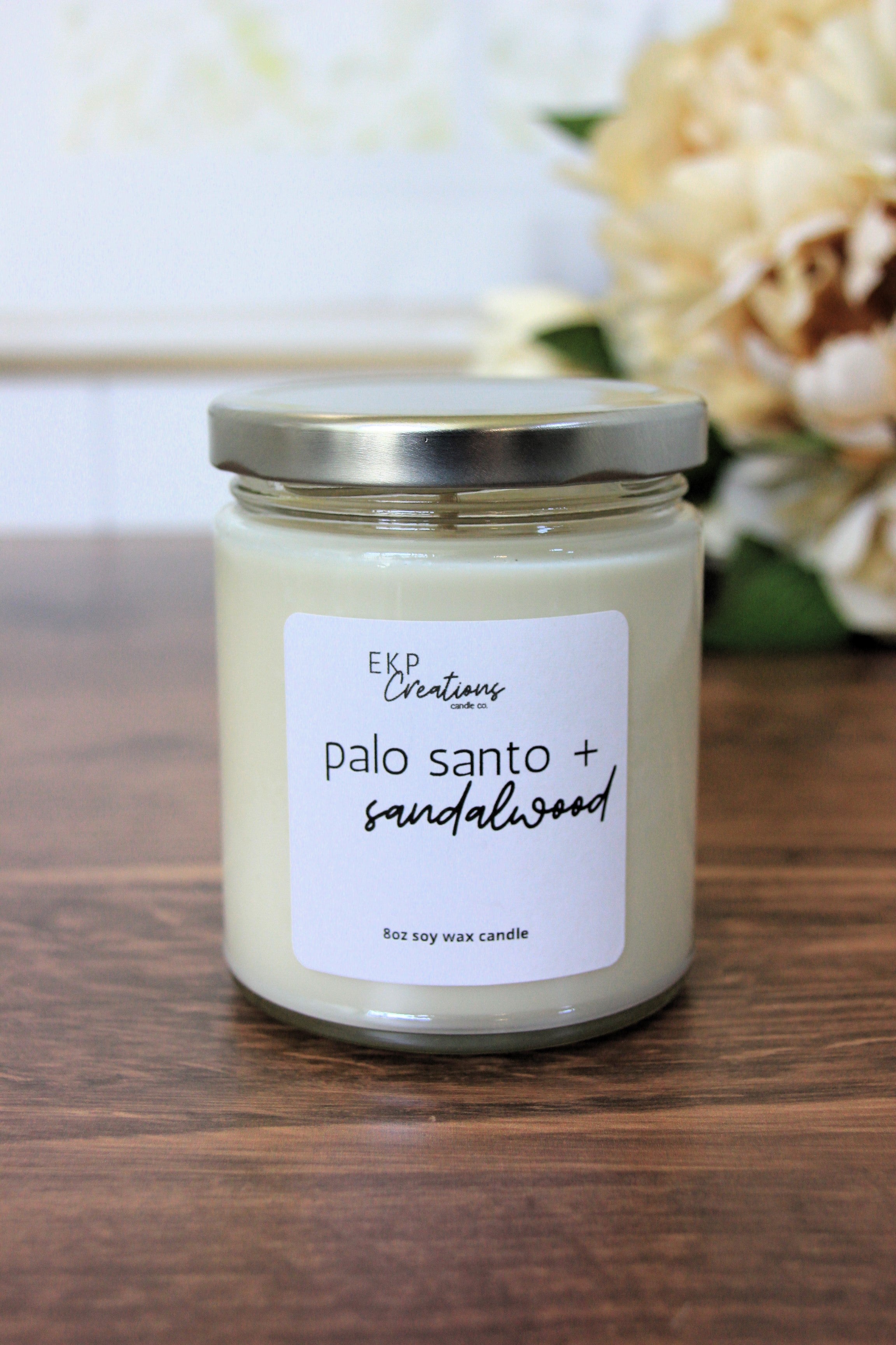 Palo Santo + Sandalwood 8oz Soy Candle