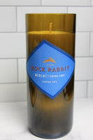 Upcycled Rock Rabbit Merlot wine bottle candle