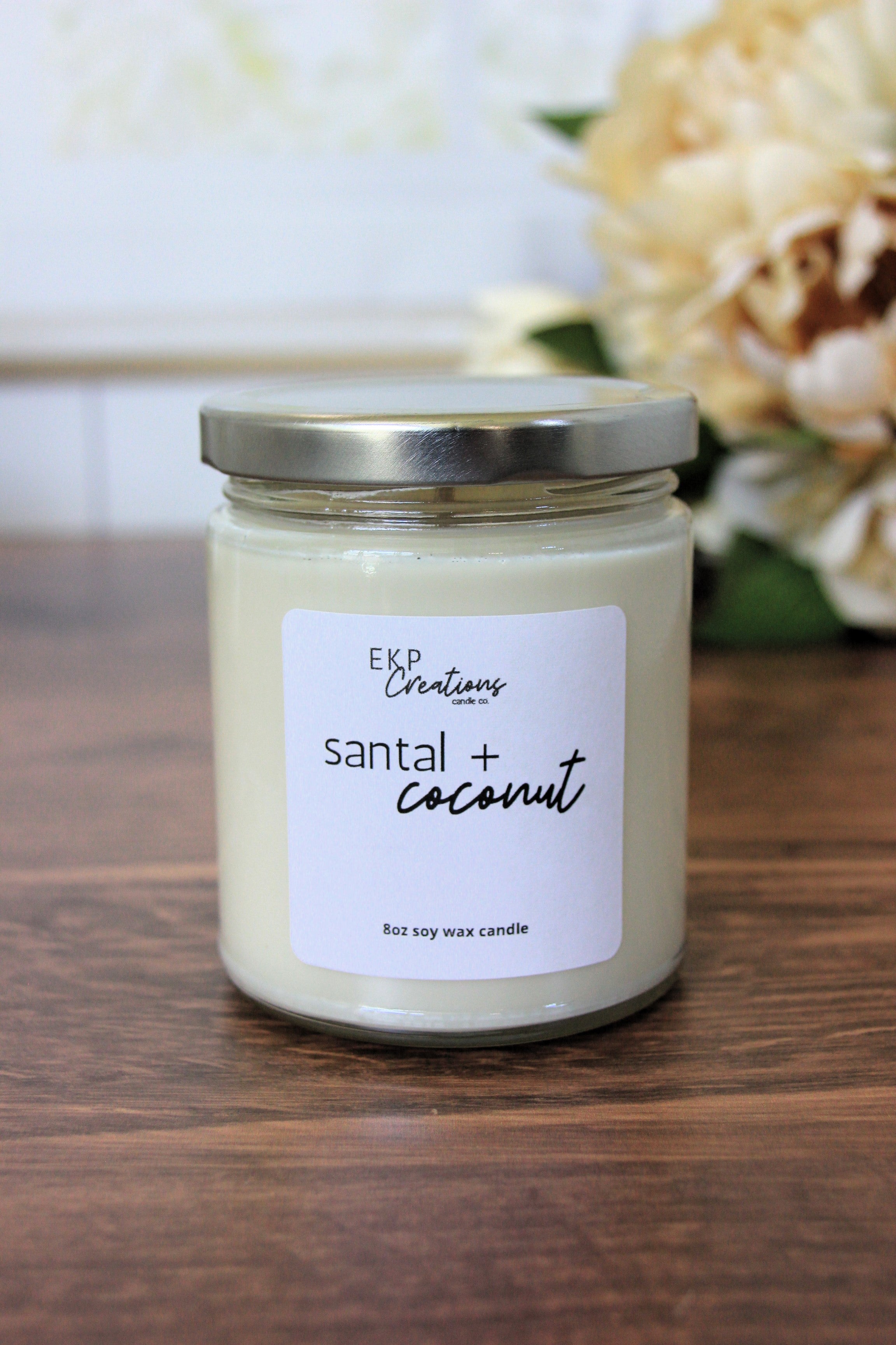 Santal + Coconut scented soy candle