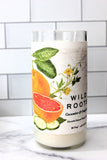 Upcycled Wild Roots Vodka bottle candle