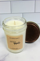 Crisp Apple Scented Soy Candle. 8oz Jar with Rustic lid